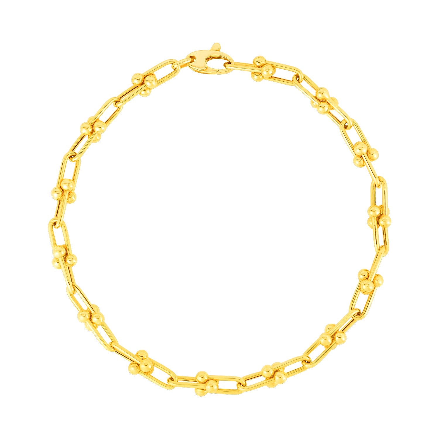 14k Yellow Gold 7 1/2 inch Jax Chain Bracelet (3.00 mm) - Peelerie